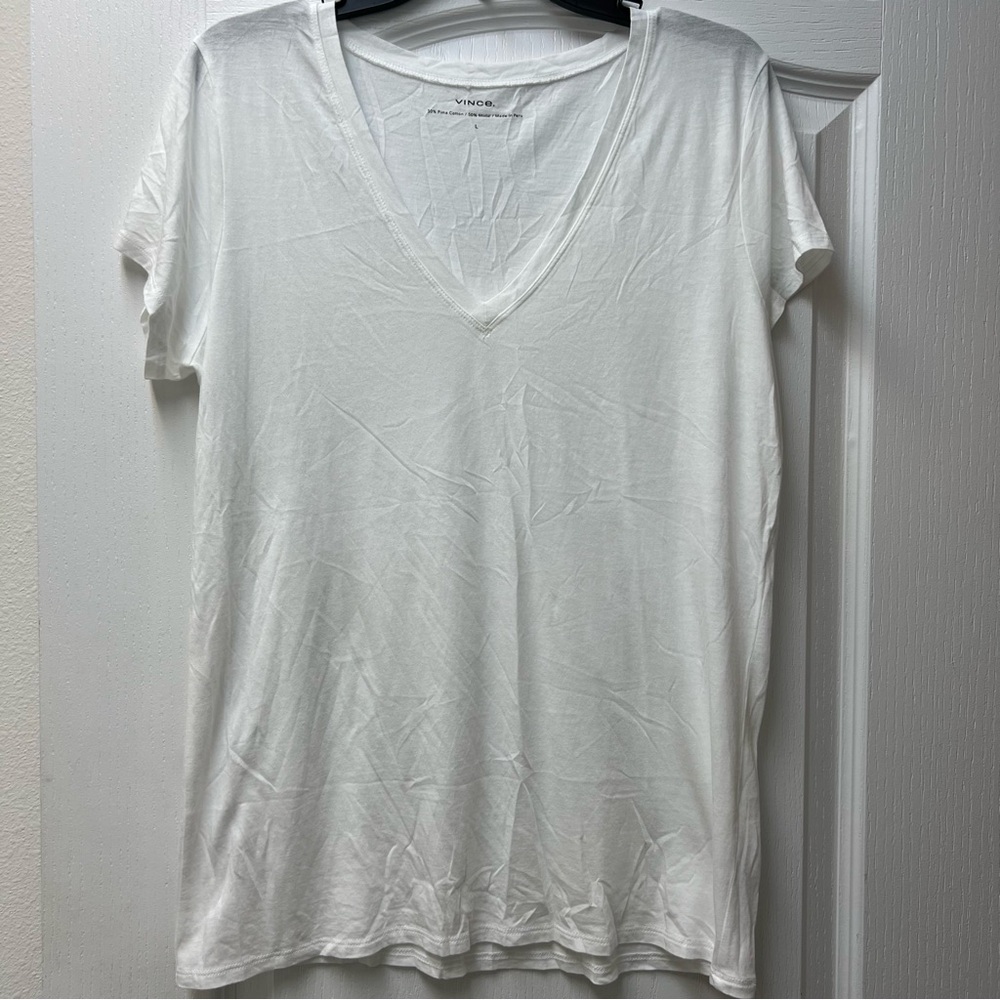 Vince Prima and Modal Blend Capsule Wardrobe Staple White Short Sleeve Tee Shirt